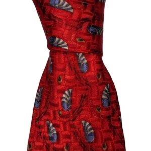 Robert Talbott Best Of Class Silk Necktie Men's Red Cornucopia Designer Tie EUC